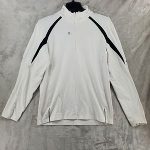 Mountain Force Mid Layer Quarter Zip Sie 52 / Large White Pullover Mens (Stains)